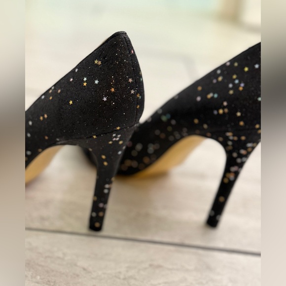 Vintage - Oh Deer - Black Round Toe w Peekaboo Glitter Pumps - size 8.5 - Picture 5 of 9